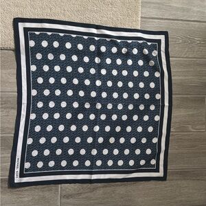 Michael Kors Navy and White Polka Dot Scarf